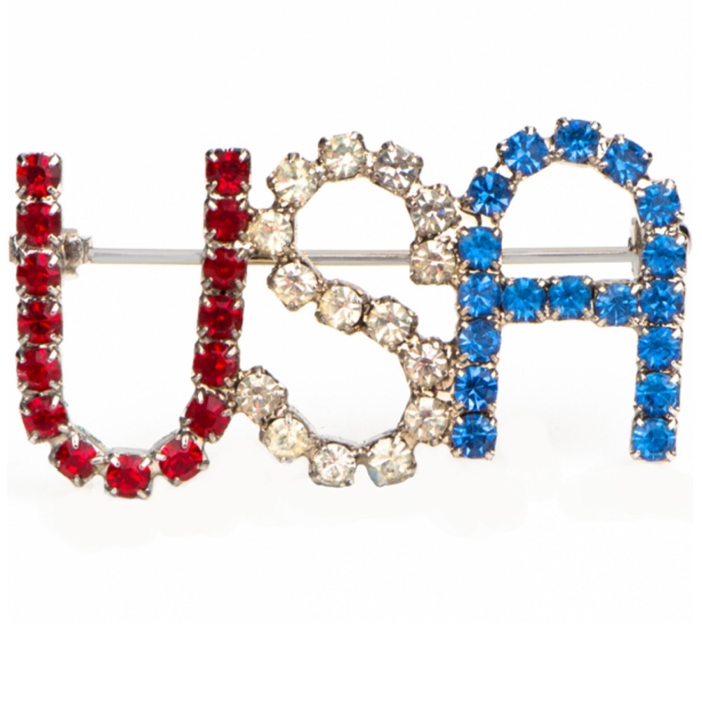 Rhinestone USA Pin